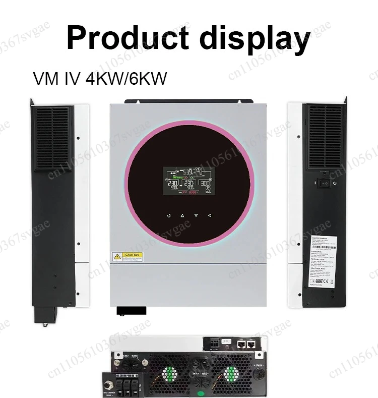 Solar Hybrid Inverter 4KW 6KW, 24V/48V DC to 230V AC Pure Sine Wave Dual Output Wide PV Input 60-450VDC
