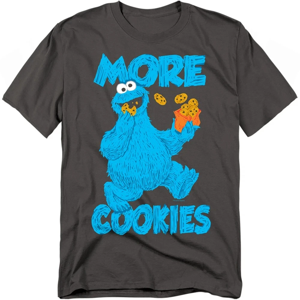 Sesame Street Biscuit Monster More Biscuit T-shirts Printed T-shirts Fans Commemorative Gifts Daily Dressing