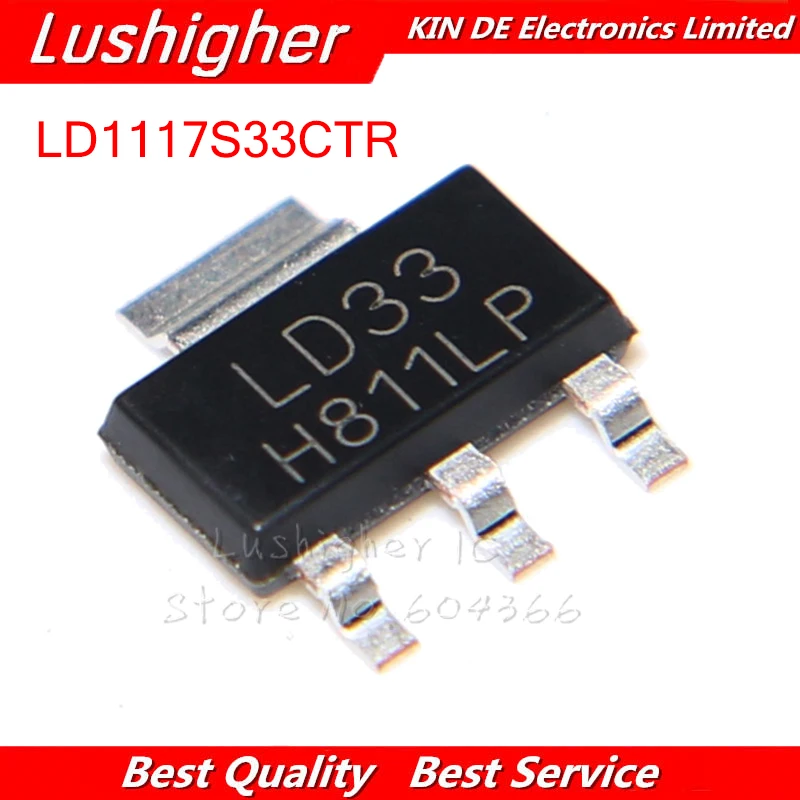 50pcs LD1117S33CTR SOT-223 LD1117S33 SOT223 LD33 IC REG LDO 3.3V 950MA