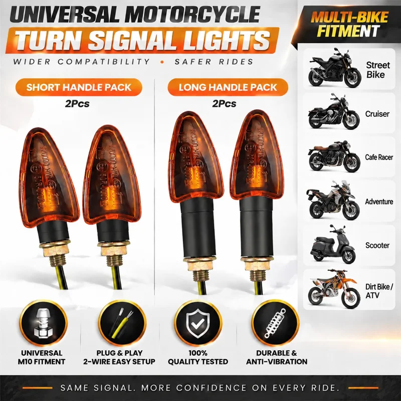 Motorcycle Turn Signal Light 12V 10mm Halogen Turn Signal Motorcycle Blinker Lamp For Honda For YAMAHA Scooter Cafe Racer image 4