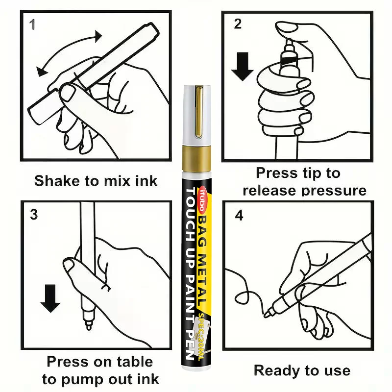 IFUBO-20g Bag Metal Paint Repair Pen, Instant Gold Hardware Touch Up For Handbag, Easy To Use Restore Shine Refurbish Marker view 6