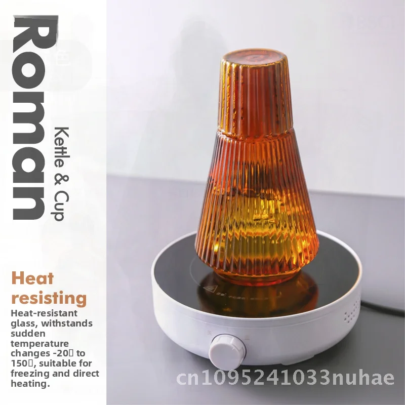 

Набор термостойких стеклянных бутылок для воды для одного человека, кувшин для холодного напитка, молока и сока с цветными чашками, бытовой холодильник для воды