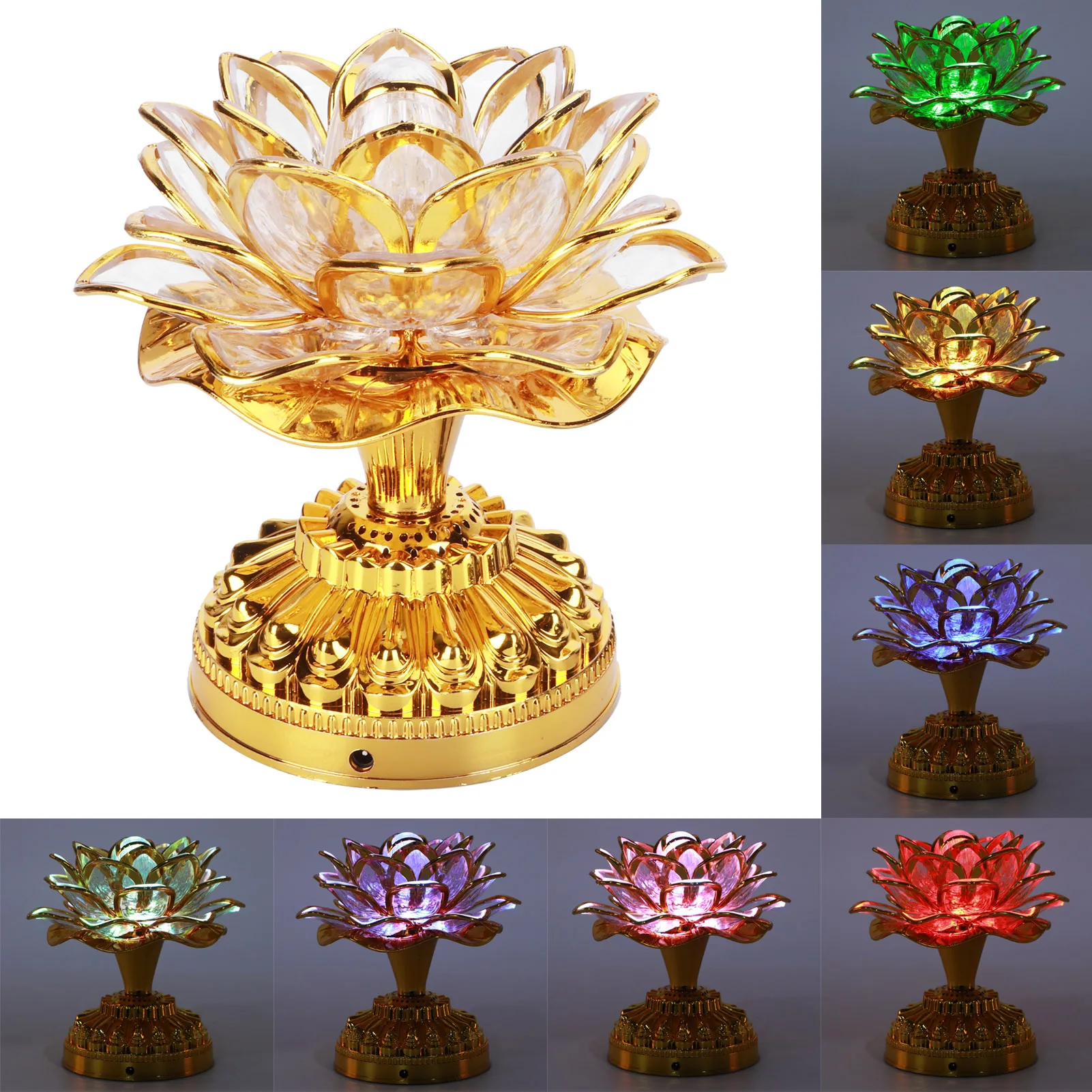 

F2 1-2pcs Colorful Buddhist Led Lamp Long Bright Light Lantern Worship Wealth God Lanterns Environmental Protection Buddha Light