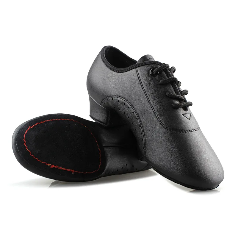 1pair/lot Men boy Latin Dance Shoes Black Low Heels Ballroom Dancing Shoes Tango Modern Jazz Shoes