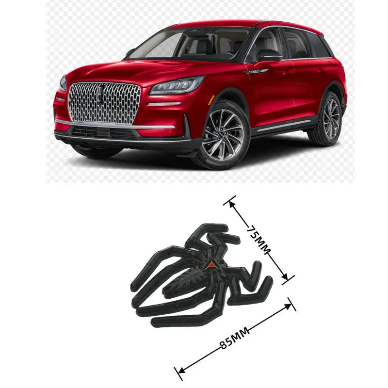 2pc 3D Metal Black Widow Spider Logo Car Sticker For  Lincoln mkc mks mkt mkx mkz Navigator Nautilus Corsair Aviator