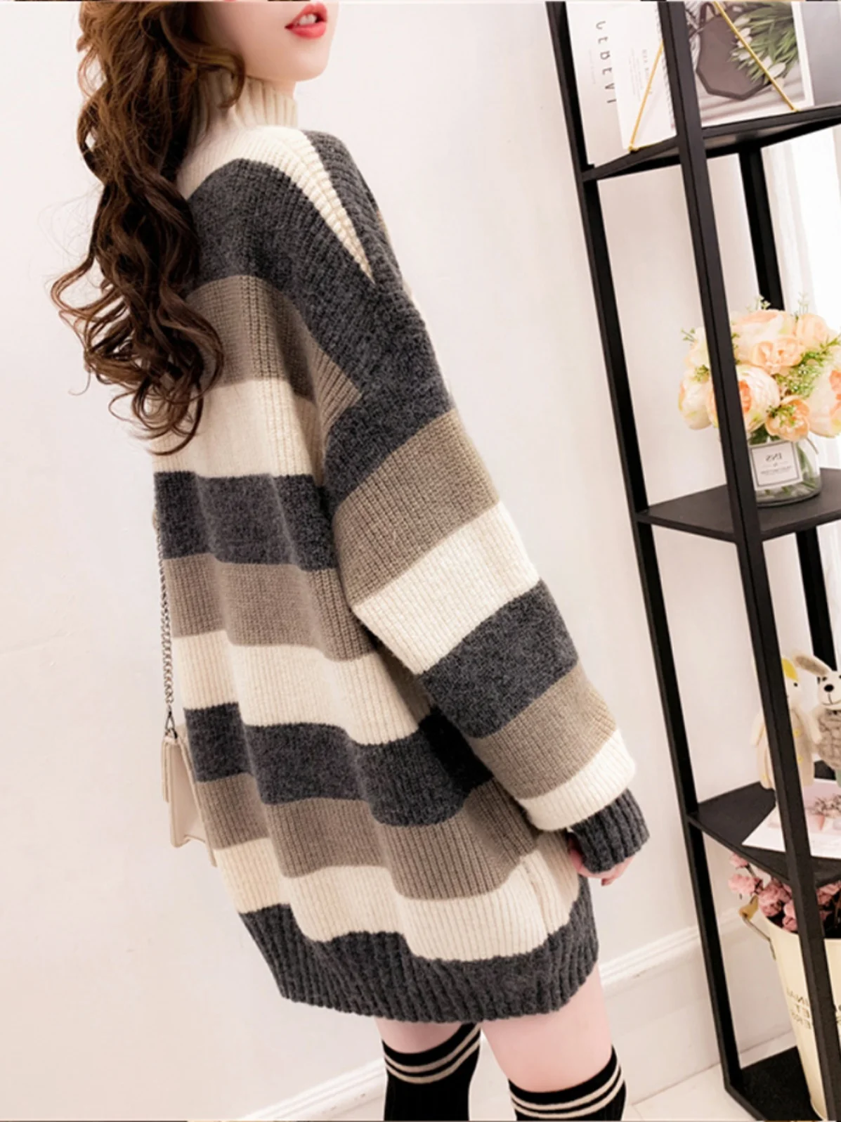 

plus Size Knitted Sweater Dr Loose Fit High Waist Autumn Winter Sle Conceals Belly Flattering Lazy Chic Faionable