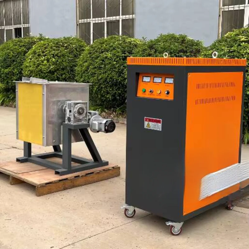 

100Kg Gold 25Kg 50Kg Copper Bronze Iron Metal Steel Rotating Electronic Induction Melting Furnace