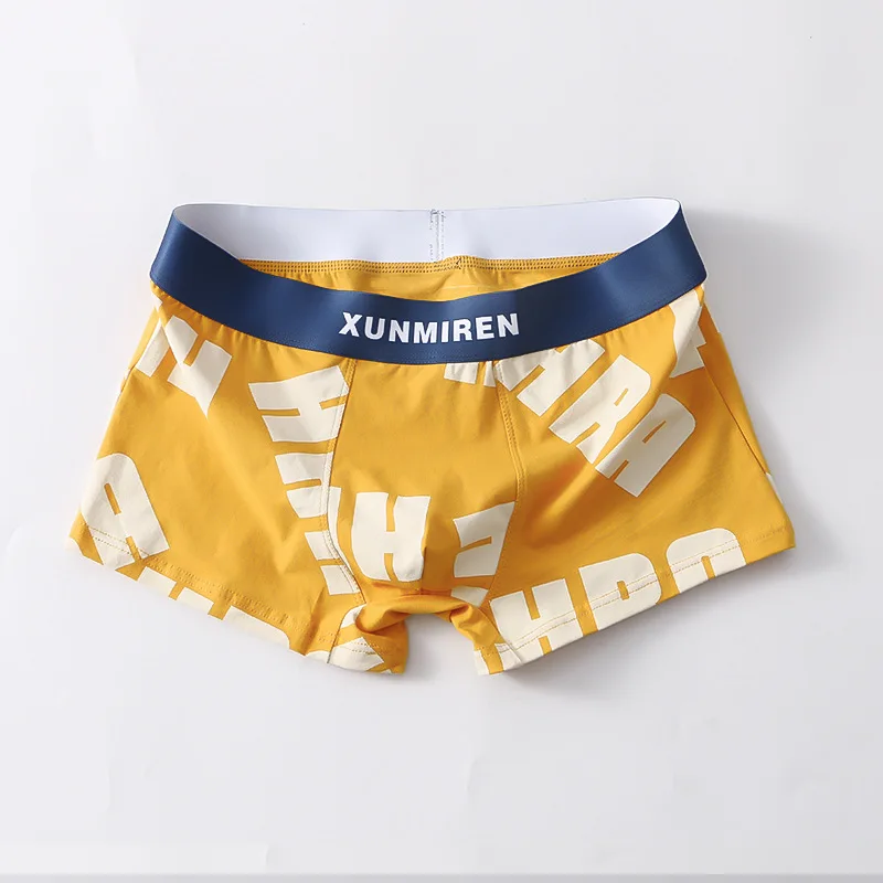 Calzoncillos bóxer de algodón para hombre, ropa interior masculina, transpirable, con estampado a la moda, para jóvenes