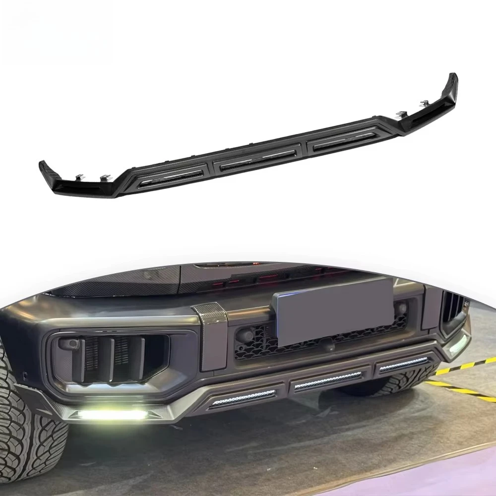 

G Class W465 G63 2025y~ Dry Carbon Front Lip With LED Body Parts Front Spoiler Diffuser Splitters Anterior Lip Front Chin