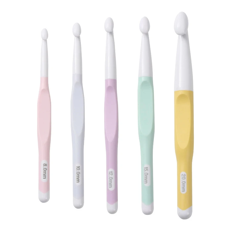 4/5 قطعة مقبض مريح الكروشيه السنانير 8/10/12/15/20 مللي متر إبر الحياكة المنزل نسج الغزل الحرفية DIY بها بنفسك الحياكة أداة #1