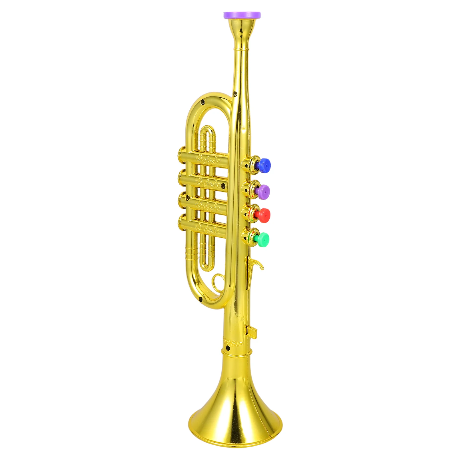 플라스틱 어린이 트럼펫 메탈릭 골드 파티 축하 의상 드레스업 뮤지컬 선물 생일 용품 유아 및 청소년용