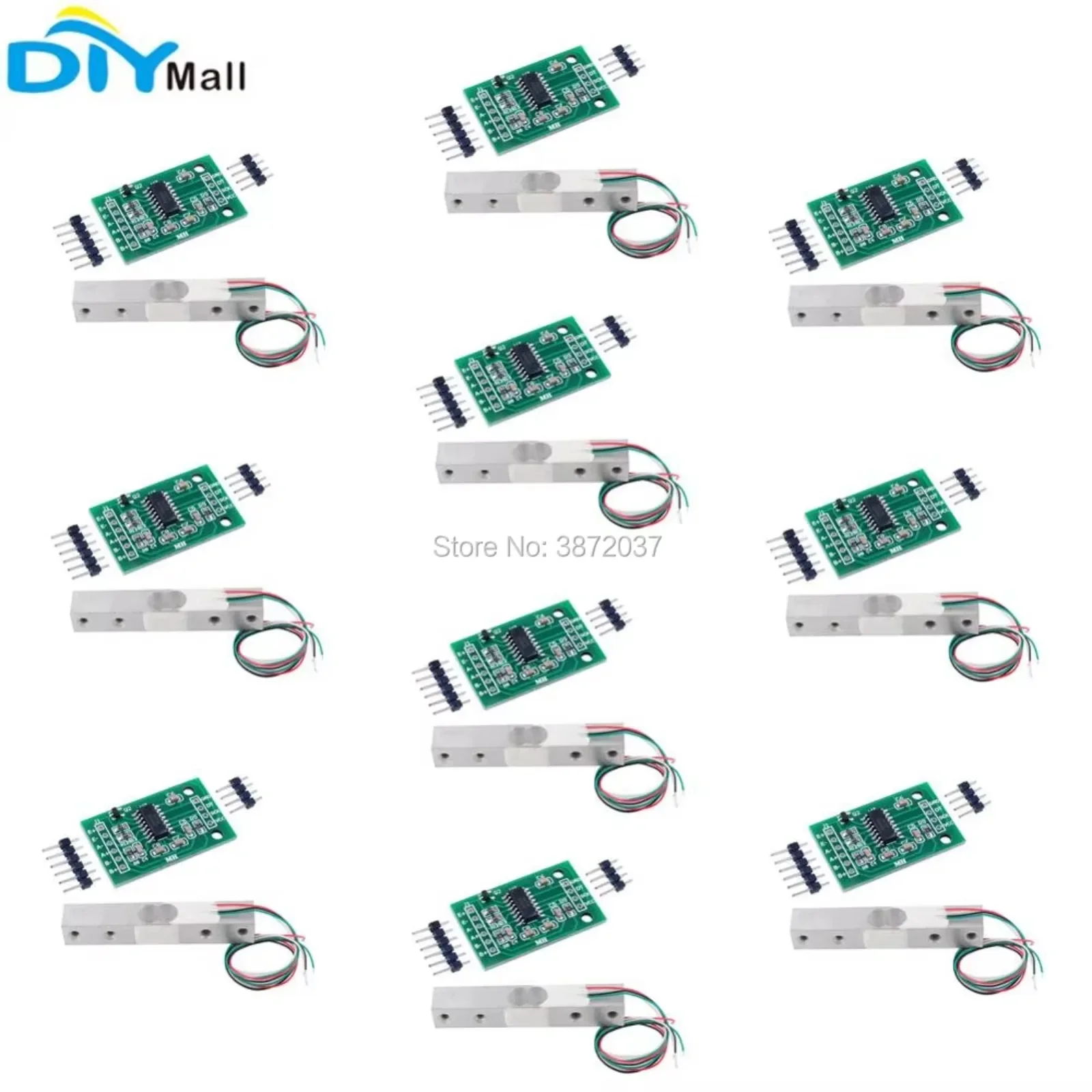 10pcs/lot 1kg 2kg 3kg 5kg 10kg 20kg Load Cell Electronic Scale Weighing Sensor + HX711 AD Weight Module for Arduino