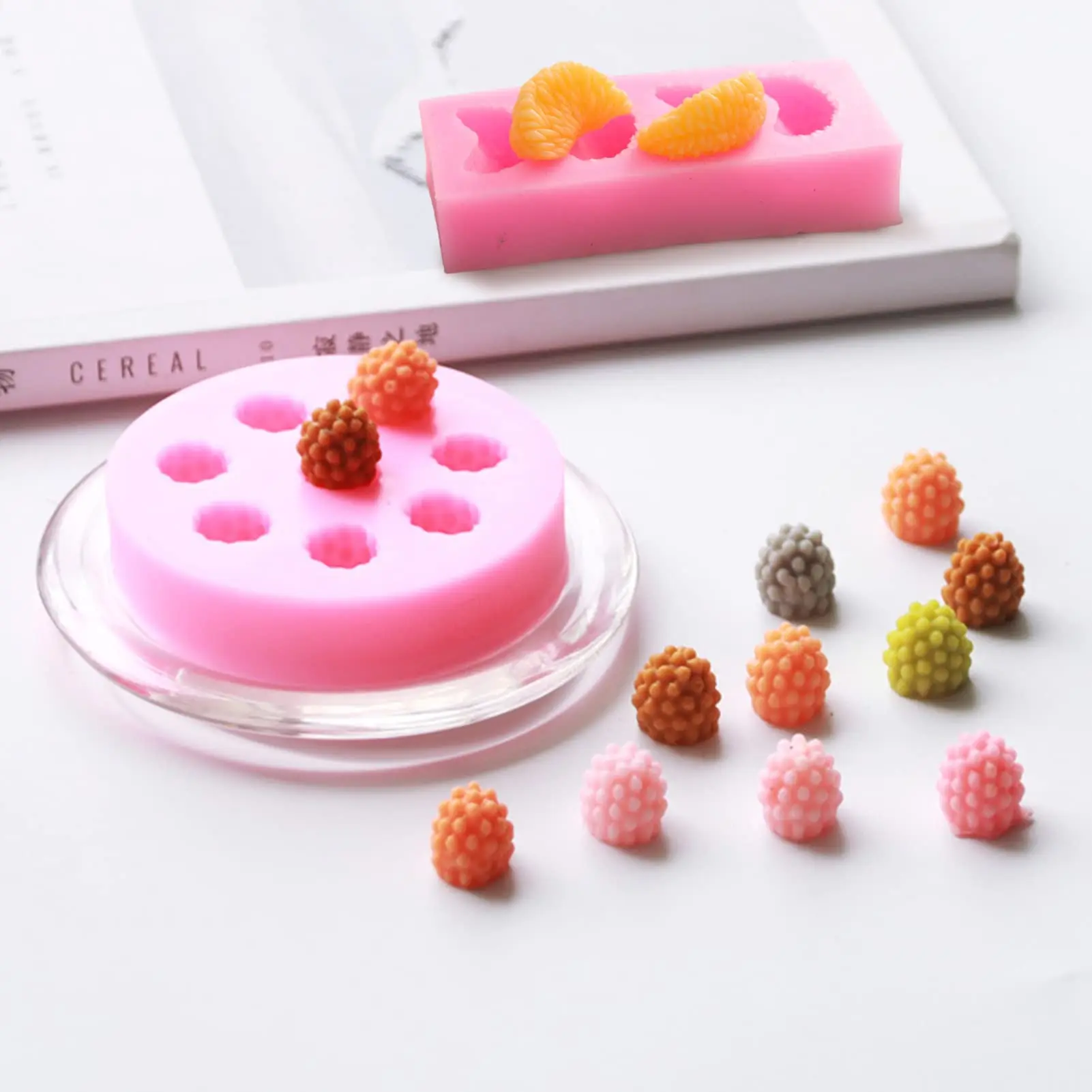 Fruit Silicone Fondant Mold Jelly Molds 3D Strawberry Raspberry Orange Candle Fruit Mold for Cake Topper Decor Chocolate Candy view 3