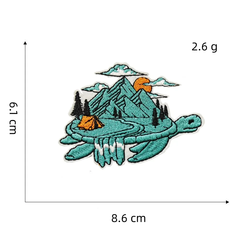 Outdoors Camping Embroidered Patch DIY Iron On Patches For Clothing Thermoadhesive Patches Mountain Adventure Patch For Backpack