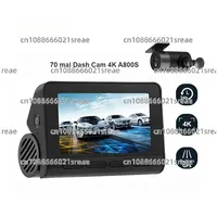 70 Mai Car Black Box 70mai Dash Cam 4k A800s with 70mai RC06 Rear Camera