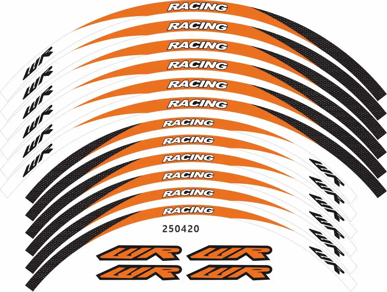 Motorcycle tire inner ring reflective stripe stickers multicolor waterproof decals for YAMAHA WR 250R WR 250F WR 450F