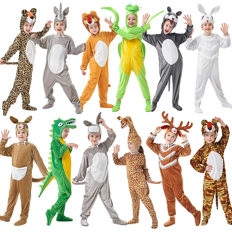 Disfraces de Animales para Niños, Ropa para Actuaciones en Escenarios Infantiles, Disfraces de Animales para Fiestas, León, Tigre, Conejo