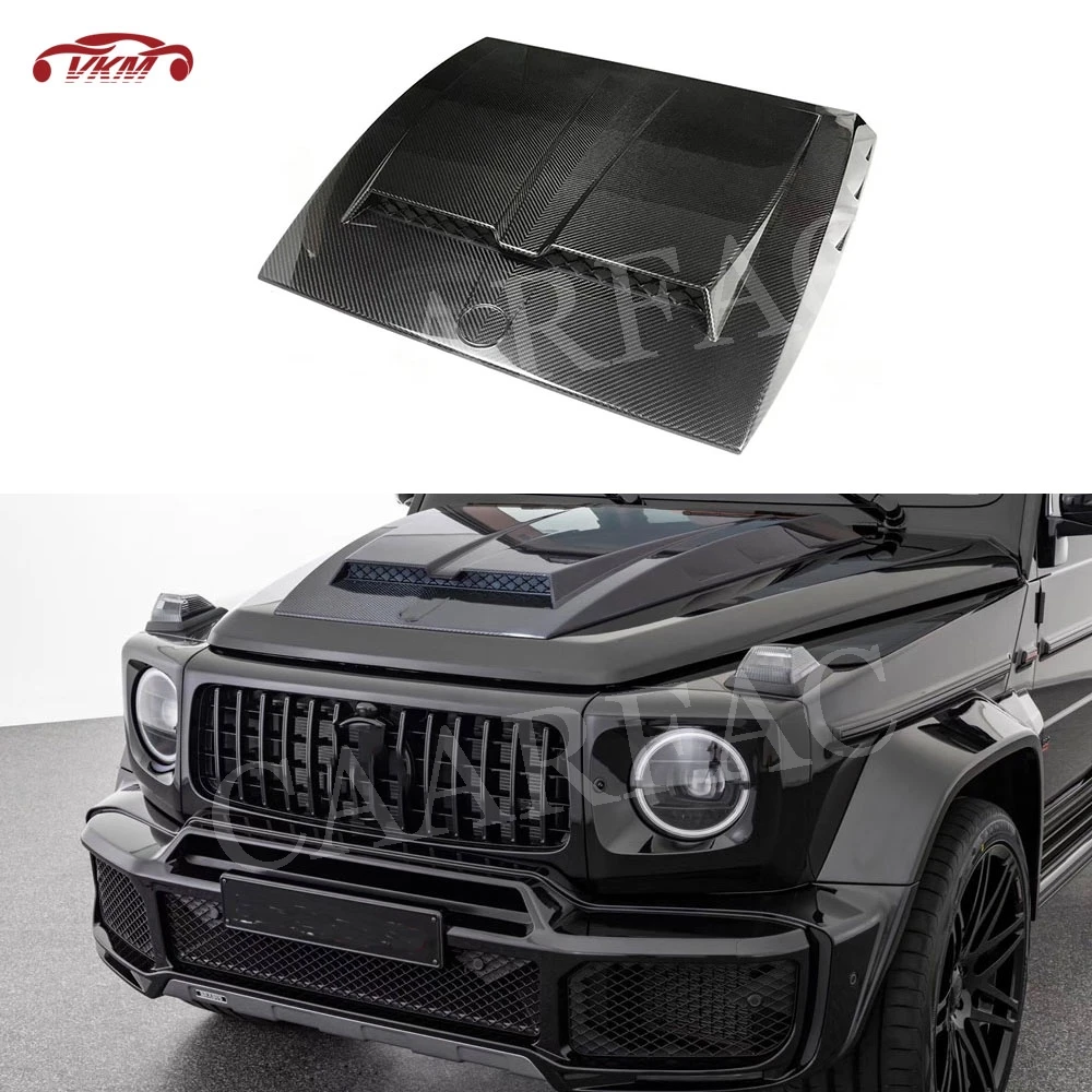 

for Mercedes Benz G-CLASS W463 G500 G550 G55 G63 Dry carbon fiber / FRP Front Engine Hood Cover Bonnet Cap Car Styling