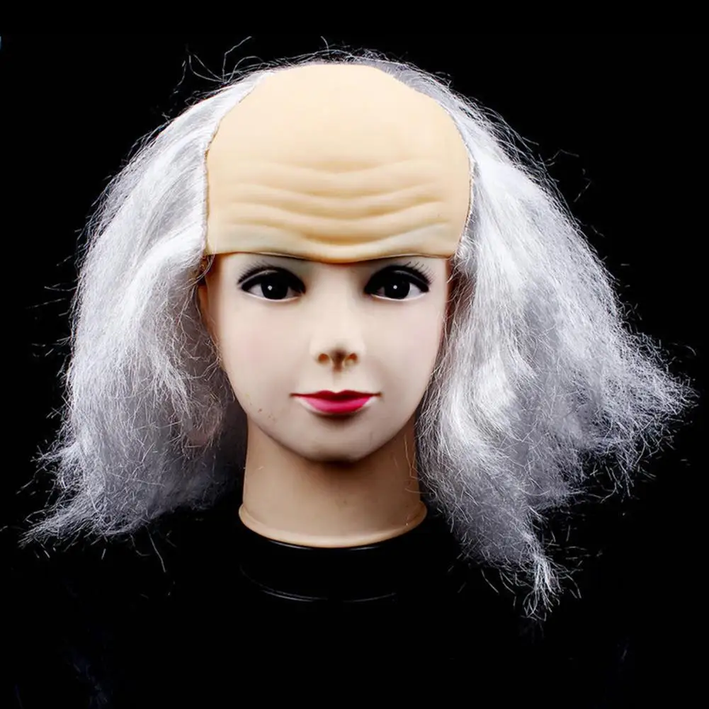 15*20cm Bald-Wig Fluffy Fashion Attractive Universal Reused Role-playing Props Latex Halloween Cosplay Bald-Wig For Masquerade