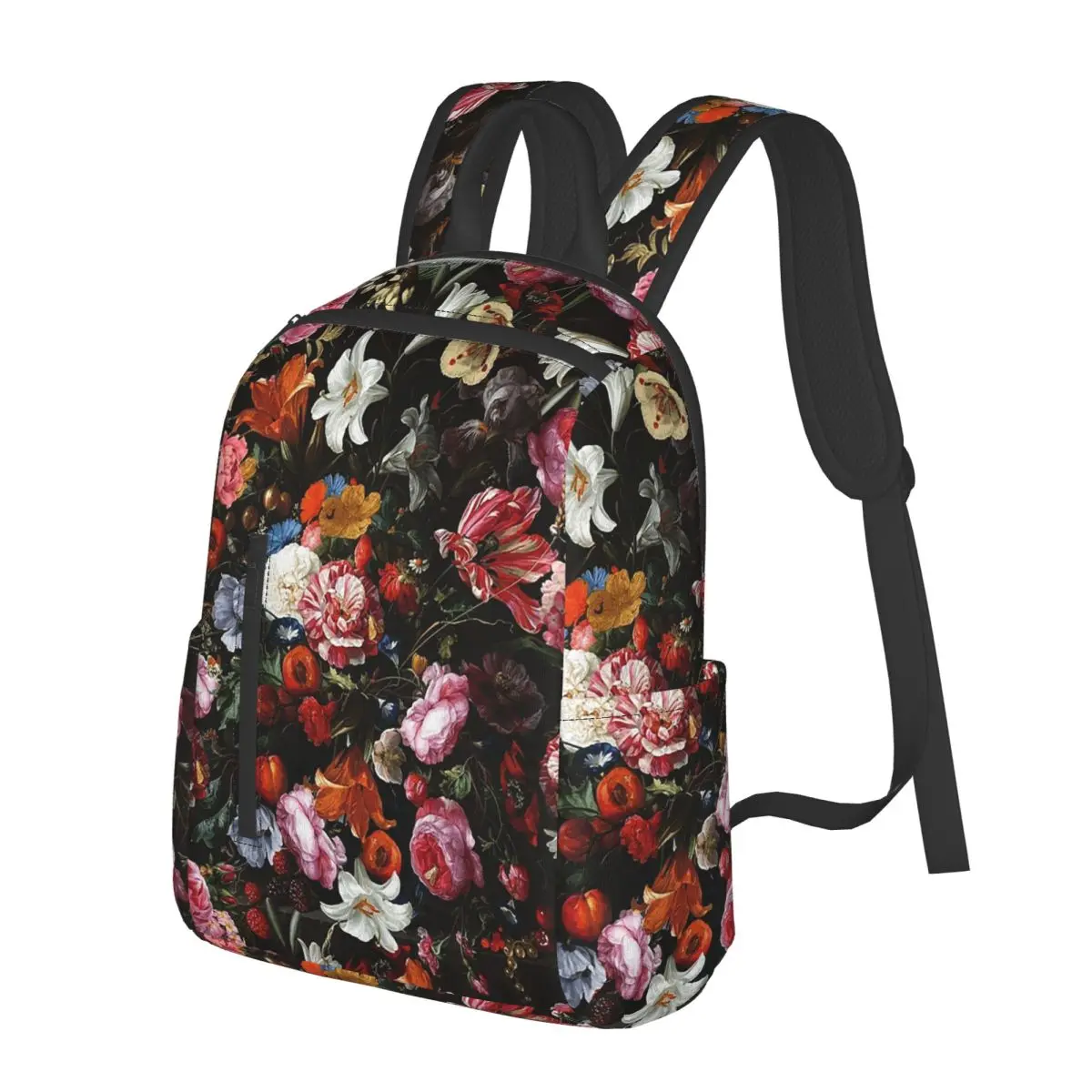 

Vintage Vibrant Colorful Floral Student Backpack School Bag Hiking Travel Daypack for Boys Girls Bookbag Shoulder Bags
