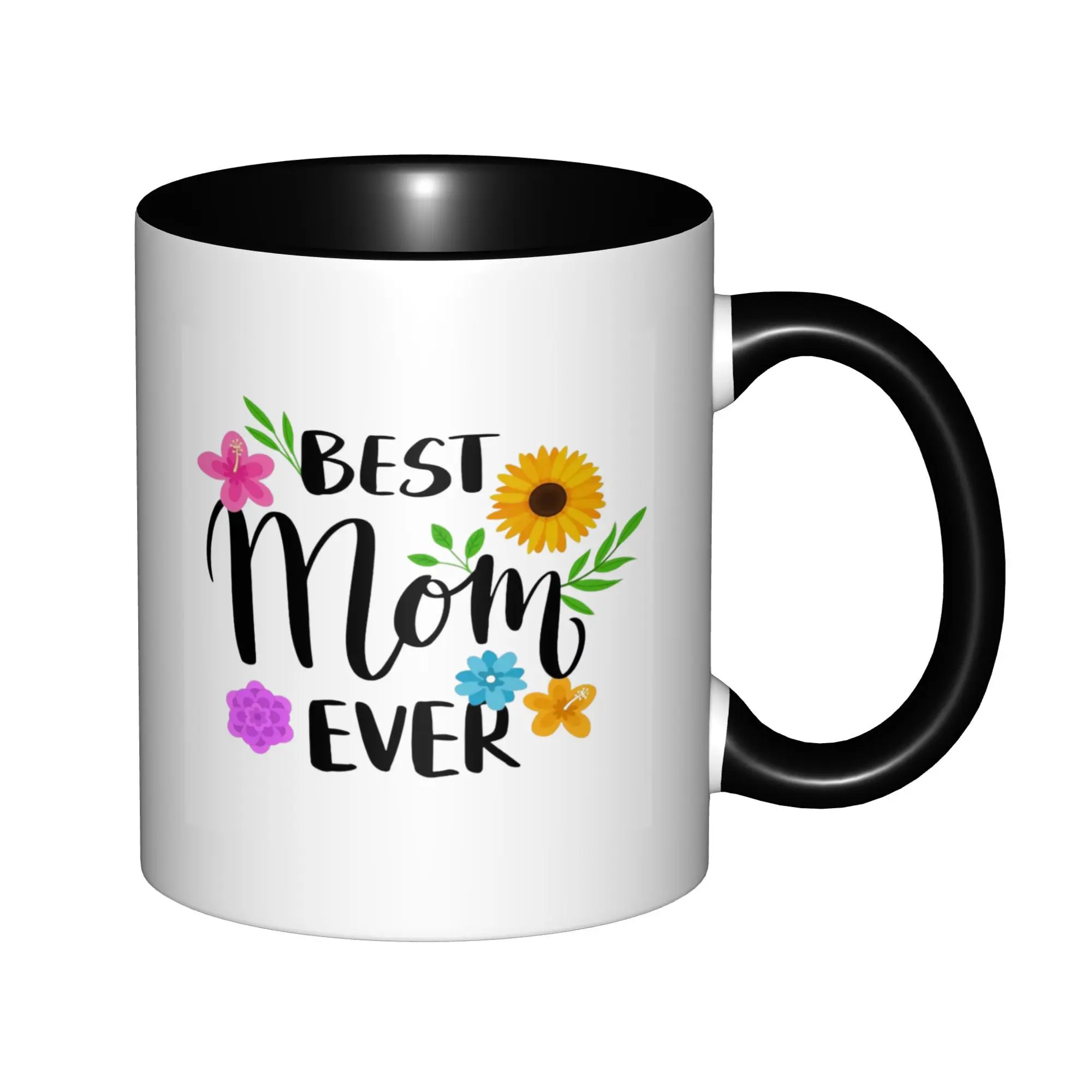 

Best Mom Ever Appreciation for Mom From Daughter, Son Mugs With Black Handle Birthday Coffee Mugs Ceramic Tea Cups 11oz