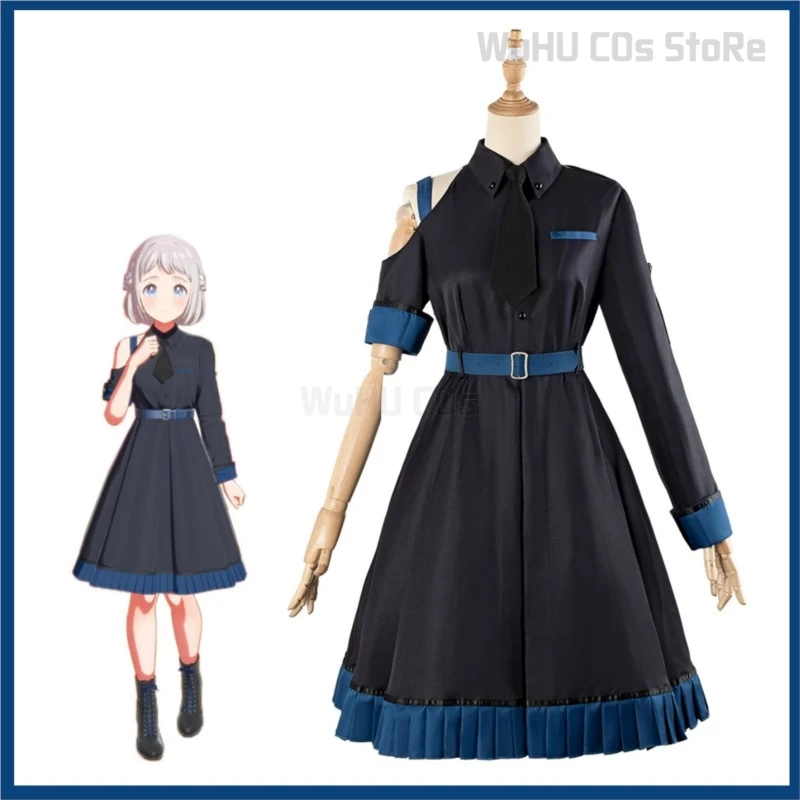 Game Gakuen IDOLM@STER Katsuragi Lilja Cosplay Costume Black Skirt Princess Dress Uniform Woman Sexy Lovely Birthday Party Suit