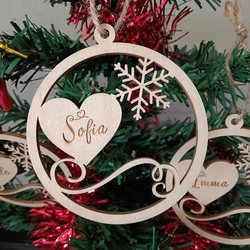 Custom Christmas Different Names Tree Hanging Ornament Personalized Wooden Bauble Christmas Decoration DIY Wood Gift 2025