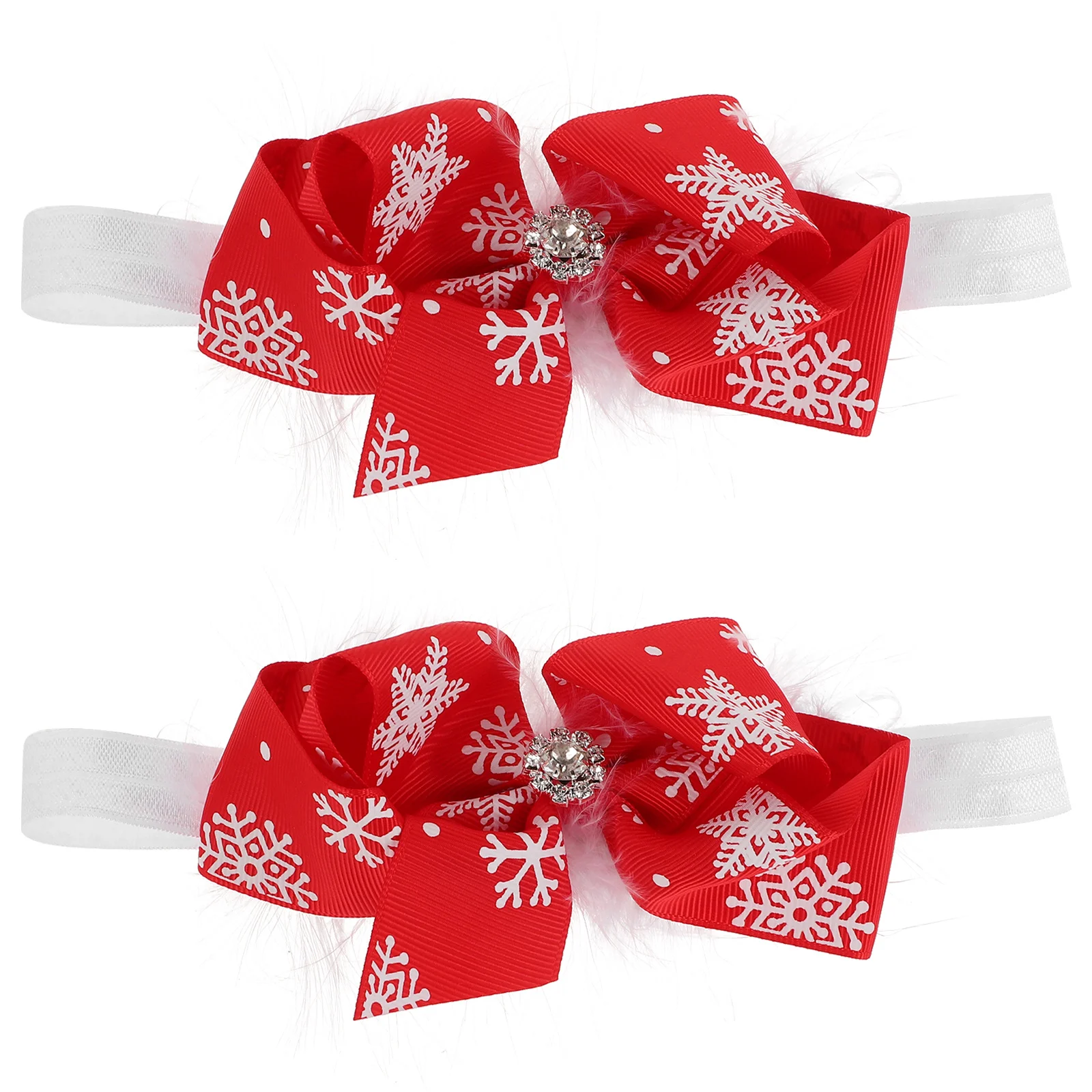 

2Pcs Xmas Baby Girls Headbands Bow Festival Hairband Newborn Infant Christmas Baby Hair Accessories Gift