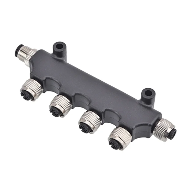 

【T07A】Водонепроницаемый разъем M12, 6-позиционный Т-образный адаптер, 5-ядерное отверстие, авиационная вилка, пластиковый металлический порт, один поворот, пять