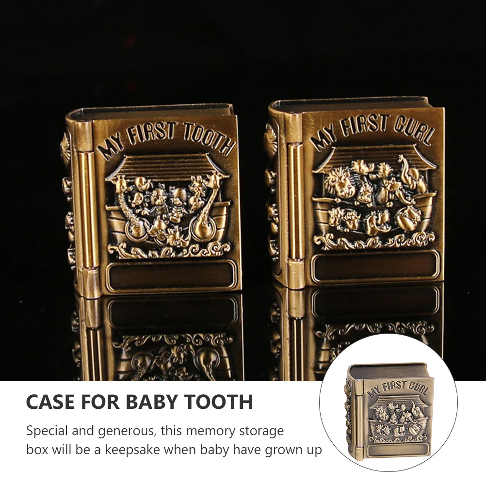 

1Pair Baby Keepsake Organizer Fetal Hair and Tooth Storage Durable Zinc Alloy Precious Baby Keepsake Organizer