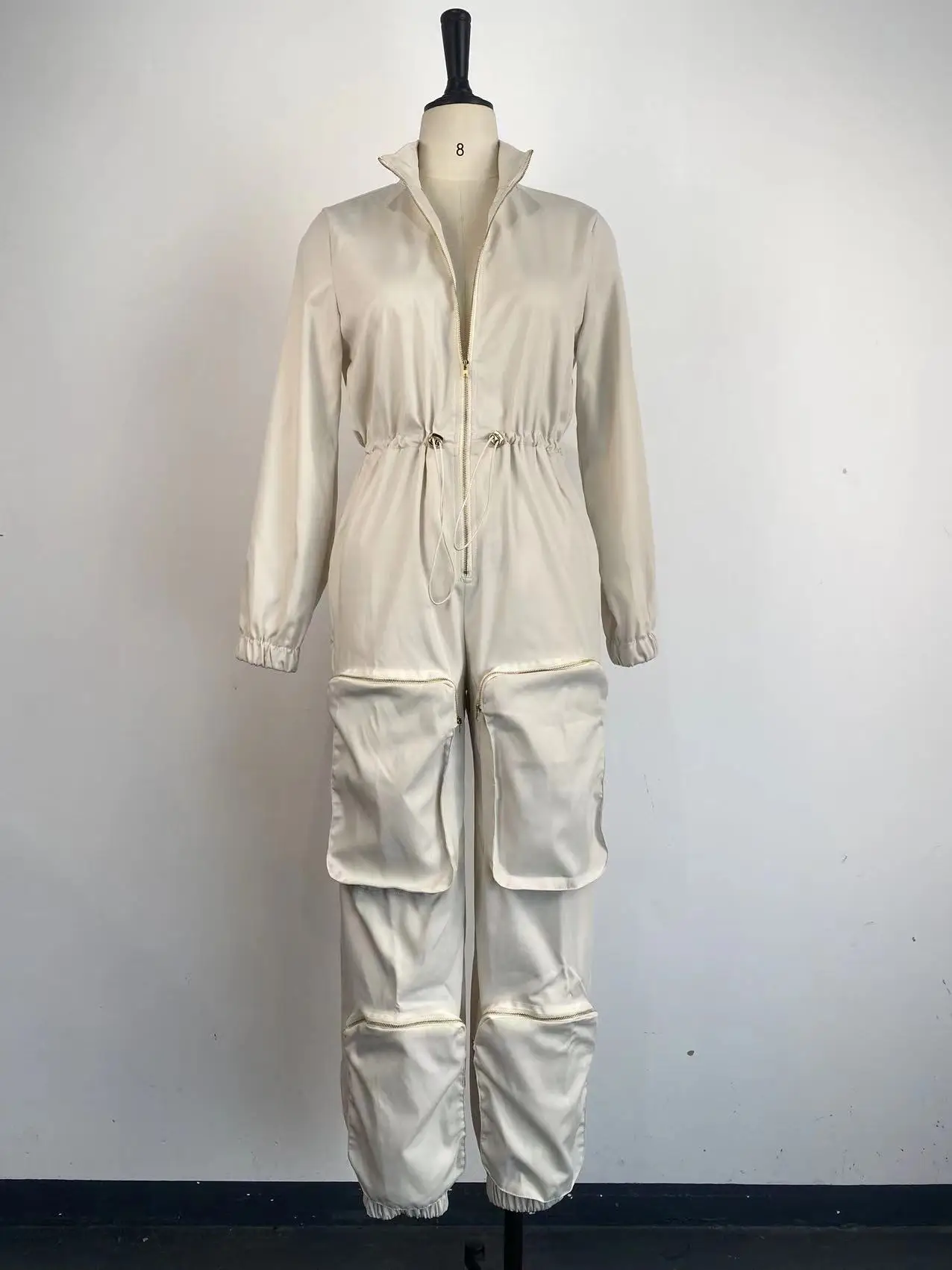 Jumpsuit Outfit Woman 2025 Spring New Fashion Women's One-Piece Cargo Jumpsuit Metal Zipper Bread Bag Casual Overalls Pants