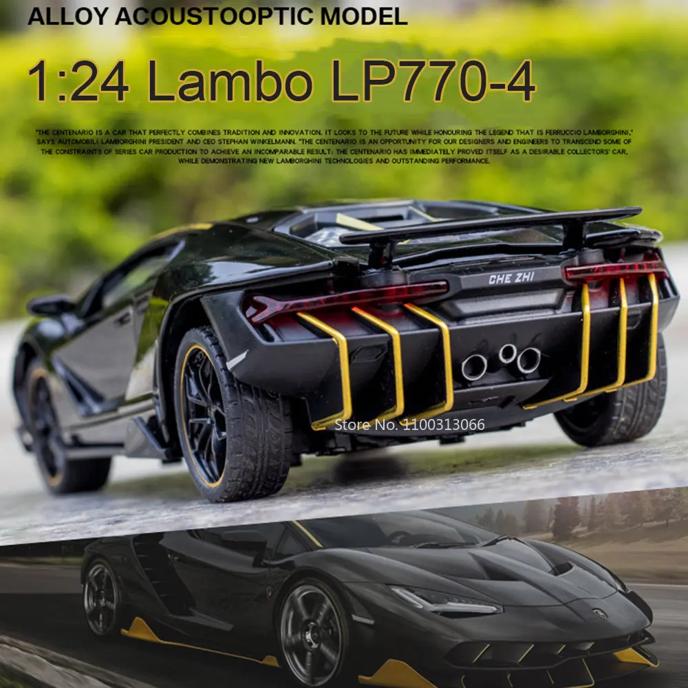 1/24 Lambo LP770-4 Legierung Gießt Druck Spielzeug Auto Modelle Metall Off-Road Fahrzeuge 4 Türen Geöffnet Mit Pull Zurück Sammlerstücke spielzeug Für Kinder