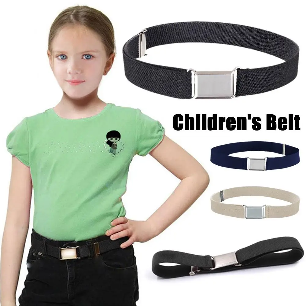 1 stücke Kinder Elastische Gürtel Junge Mädchen Einstellbare Elastische Leinwand Bund Stretch Taille Gürtel Mit Schnalle Student Gürtel Neutral gürtel