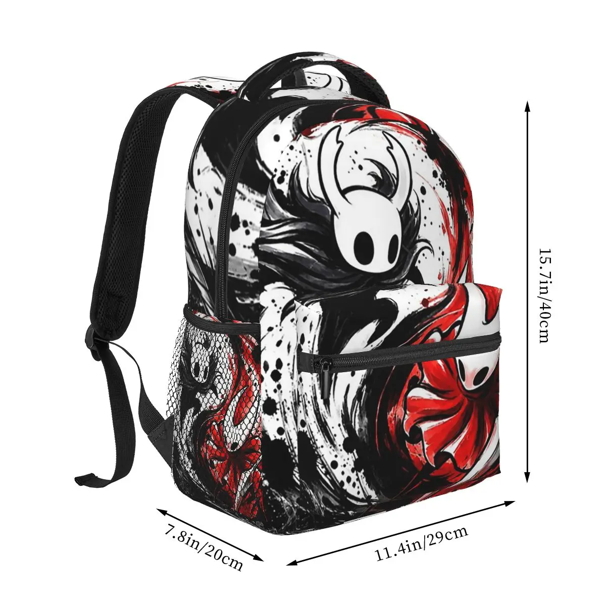 Hollow Knight White And Red Backpacks Boys Girls Bookbag Students School Bags Laptop Rucksack Shoulder Bag Large Capacity