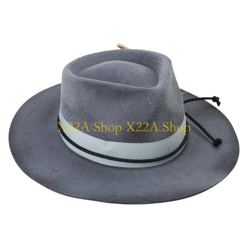 

Уникальная элегантная шляпа-федора для женщин и мужчин с тканым поясом, панамская шляпа, шляпа волшебника, шерстяная шляпа, для
