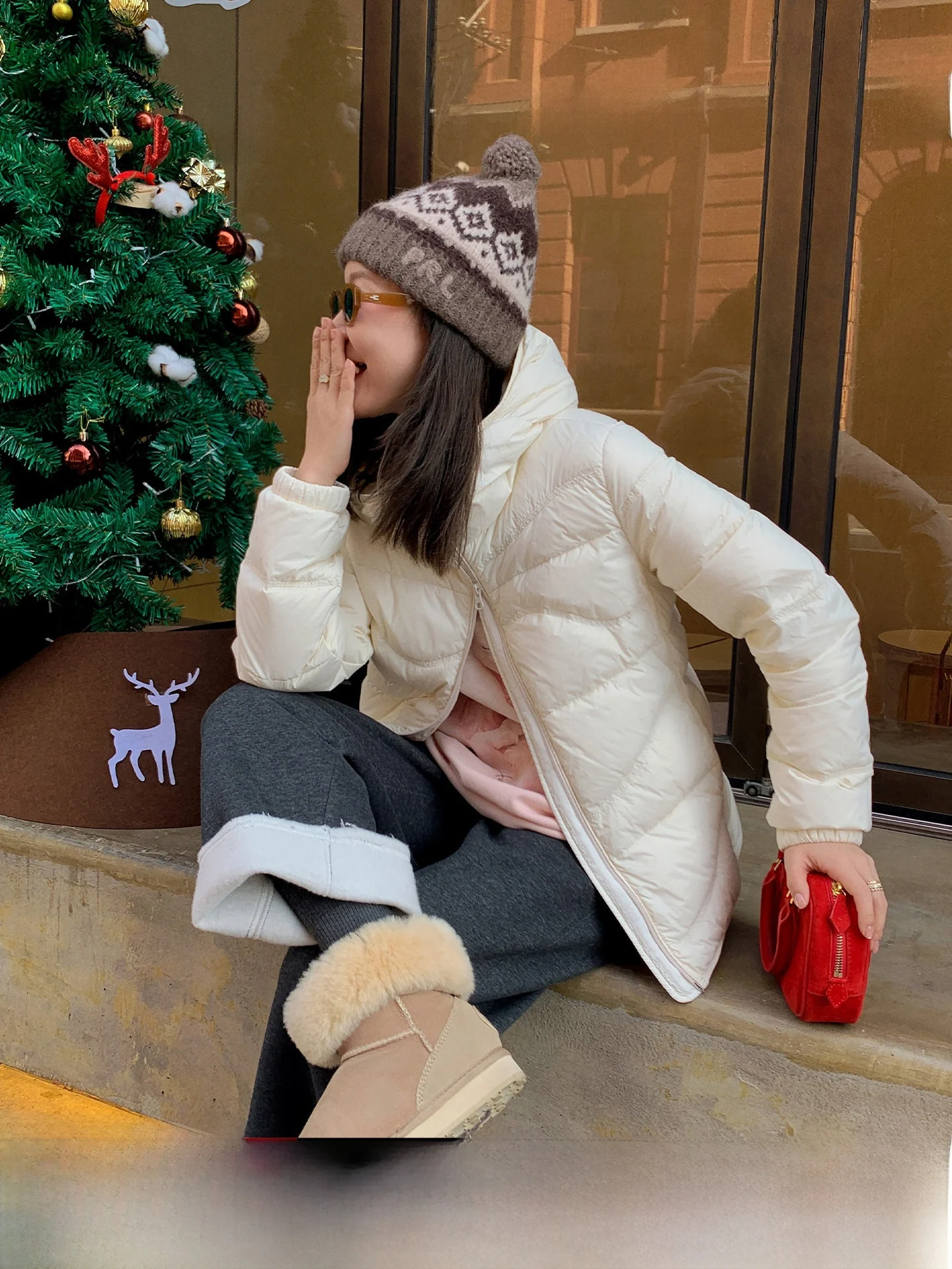 

Ribeelin Sisy Women's down Jaet Du Feather Bunting Collar Warm Outerwear Thiened Long Sve Zipper Closure Regular Length