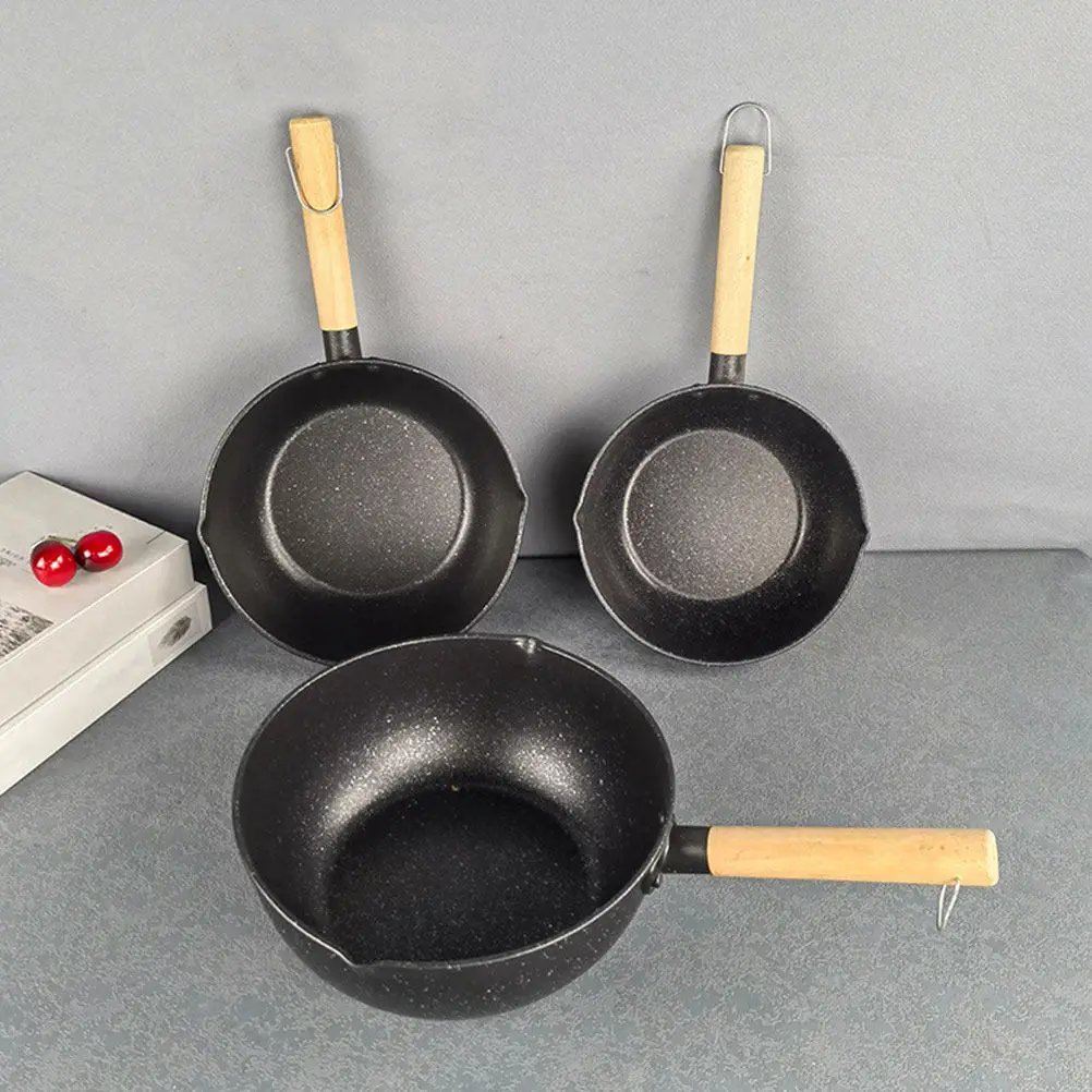 Olla de Leche de Piedra Maifan, Cacerola de Hierro con Revestimiento Antiadherente, Sartén para Cocina, Olla Multifuncional para Guisos, Sopas y Frituras