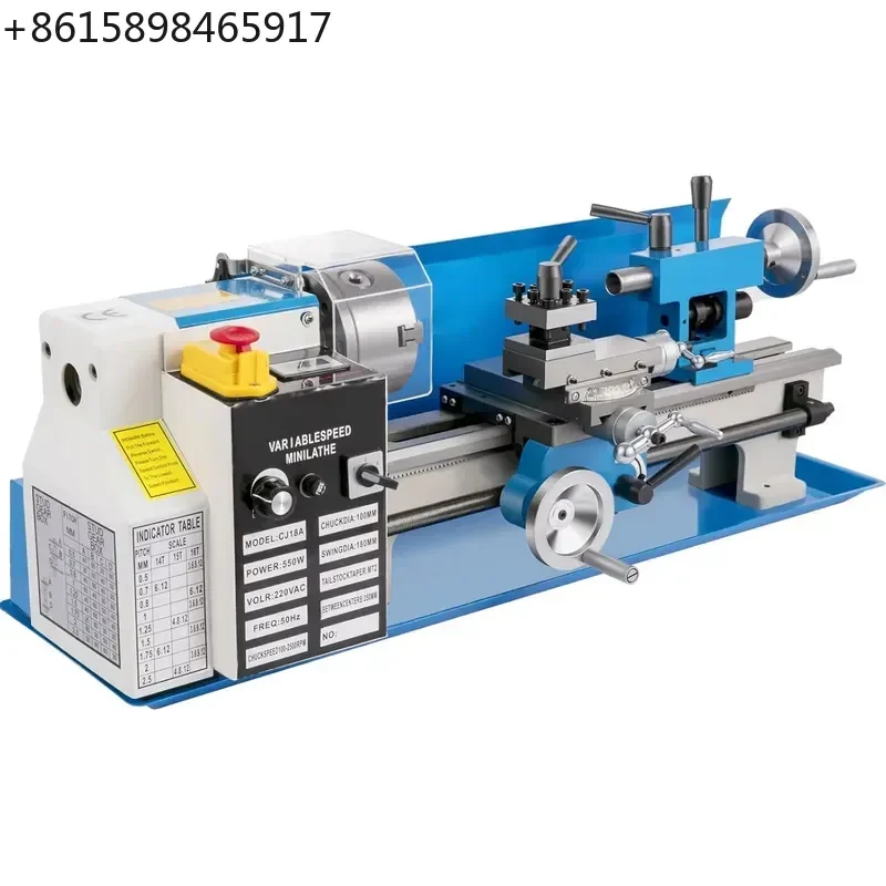 Upgraded 7X14 Mini Benchtop Metal Lathe 2500 RPM High Precision LED Screen Metal Threading Turning Drilling