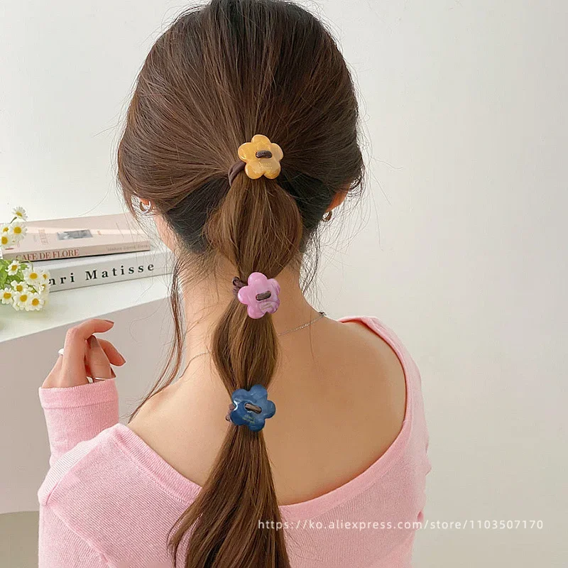 Flowers~Korean FRANCE Flower Circles, Hair Ropes, French Advanced Style, High ponytail Leather Band