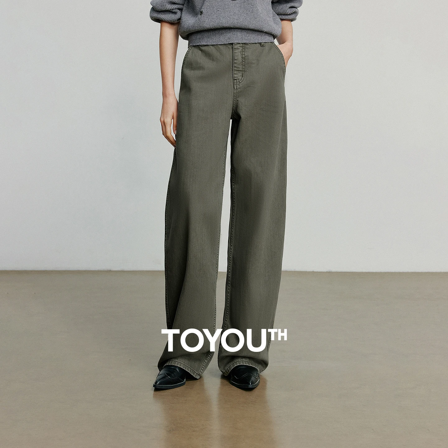 TOYOUTH Women Jeans 2025 Autumn New Cotton Straight Banana Pants