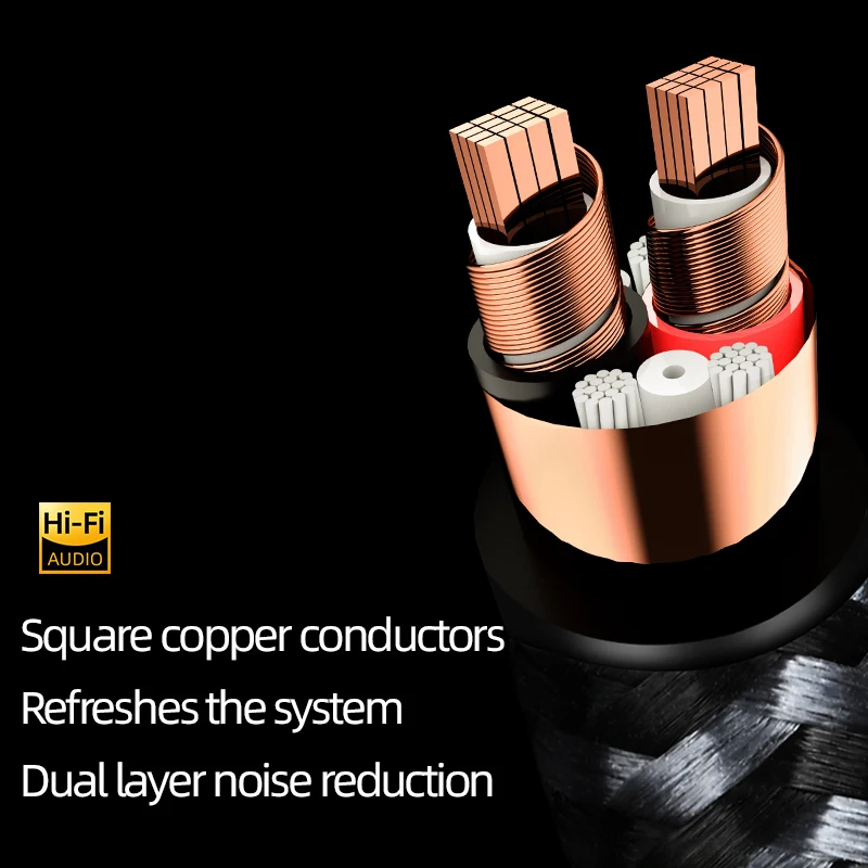 HiFi Speaker Cable High Quality Square Core Copper Gold Plated Banana Plug with 8pcs Y Plugs for Amplifier Speaker Audio Cable