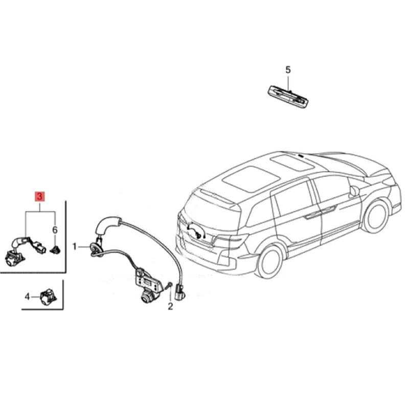 36530-TKM-H01 Car Rear Back View Camera Assy Full HD Reversing Parking Assist Camera for Elysion