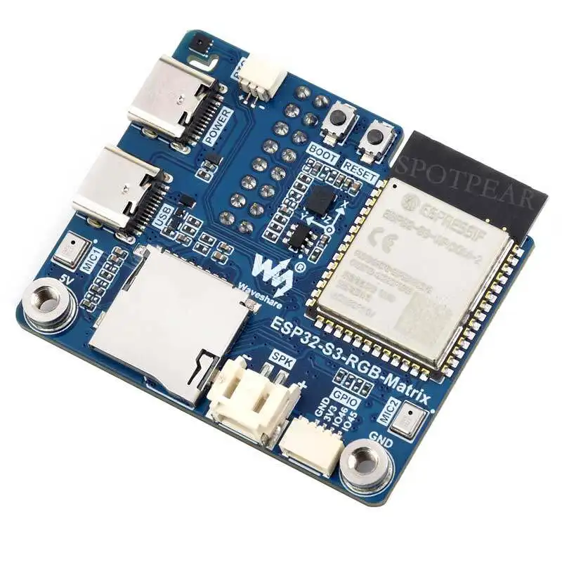 ESP32-S3 AI RGB Matrix Driver Board Dual Microphone