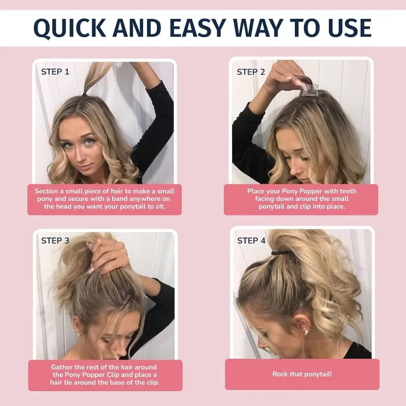 1pcs Women's Thick Ponytail Hair Clip Tool Set for Different Hair Styles - Clear Plastic Hair Styler for Braids, Buns