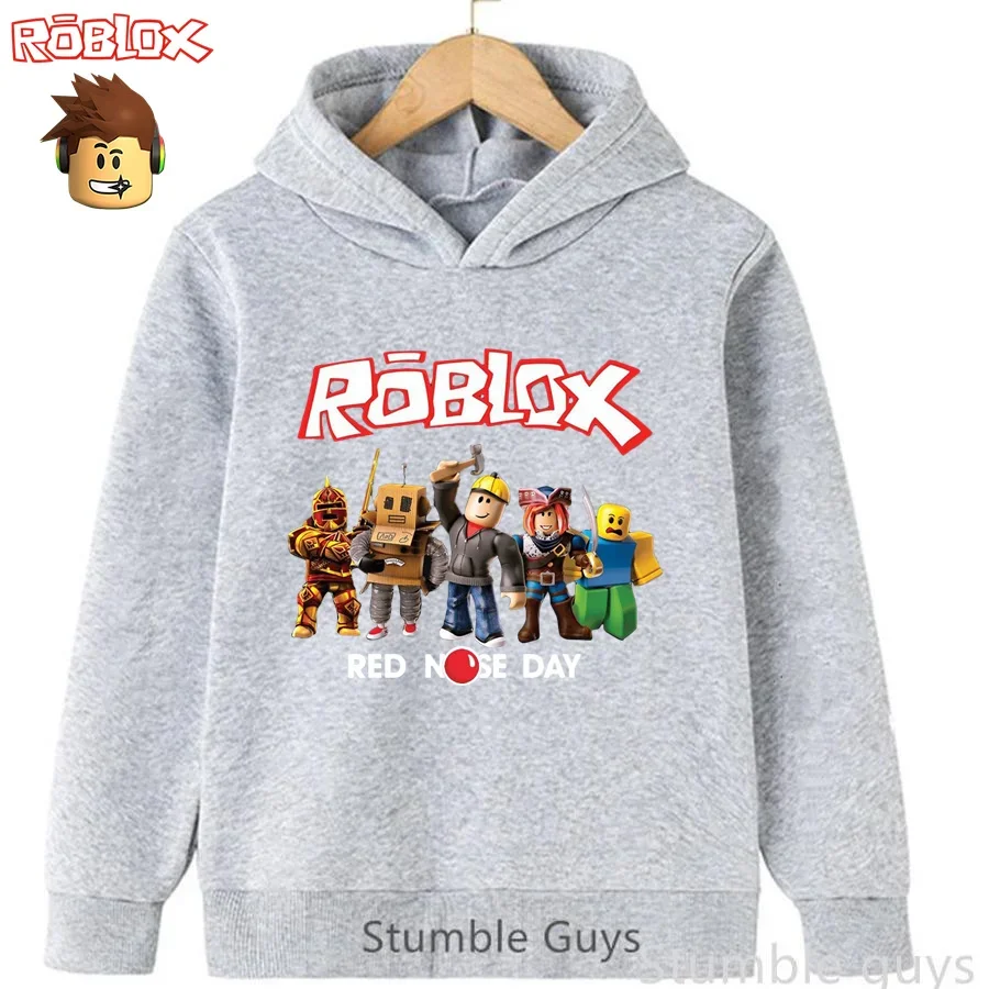 Sudadera con capucha informal Roblox para niños de 3 a 12 años, ropa de moda con estampado de elementos de juego en 3D de otoño para niños y niñas