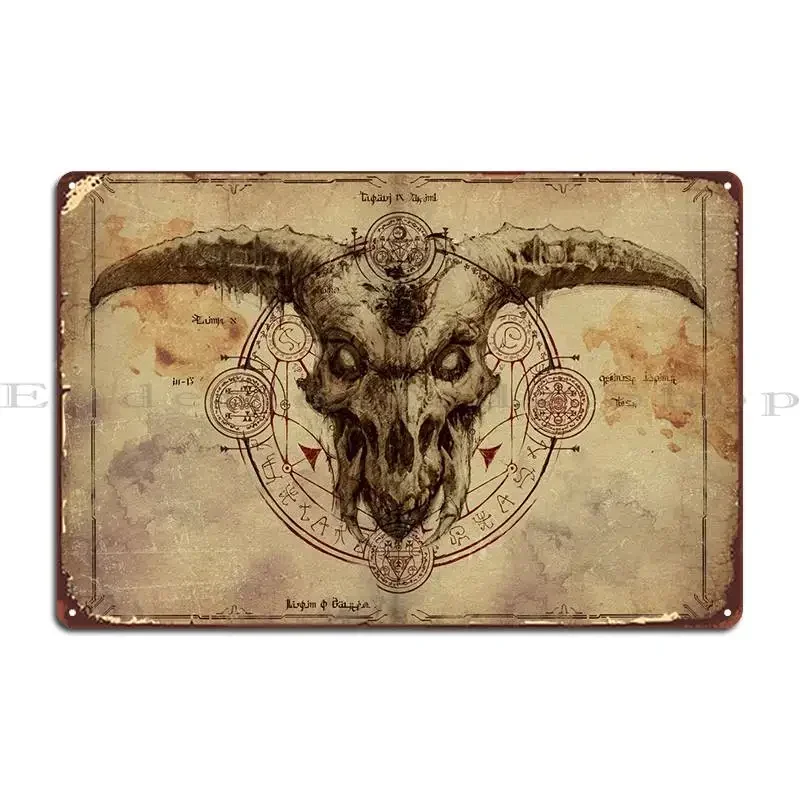 Demon Skull Metal Plaque Garage Living Room Kitchen Personalized Customized Tin Sign Poster
