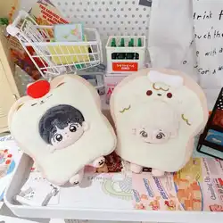 10cm kawaii Puppe Kleidung Cartoon Brot Obst Kopf Hut Anzug Plüsch Schlüssel bund Anhänger niedlichen Idol Puppe Kleider tasche Dekor für Mädchen Geschenk