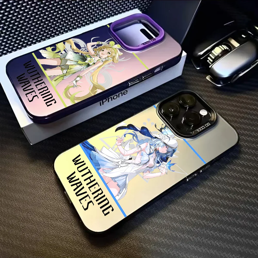 

Resonators W-Wuthering Phone Case For IPhone 16 15 14 13 12 11 Pro Max Black Purple Matte Ultra-thin Soft Candy Abrazine Funda