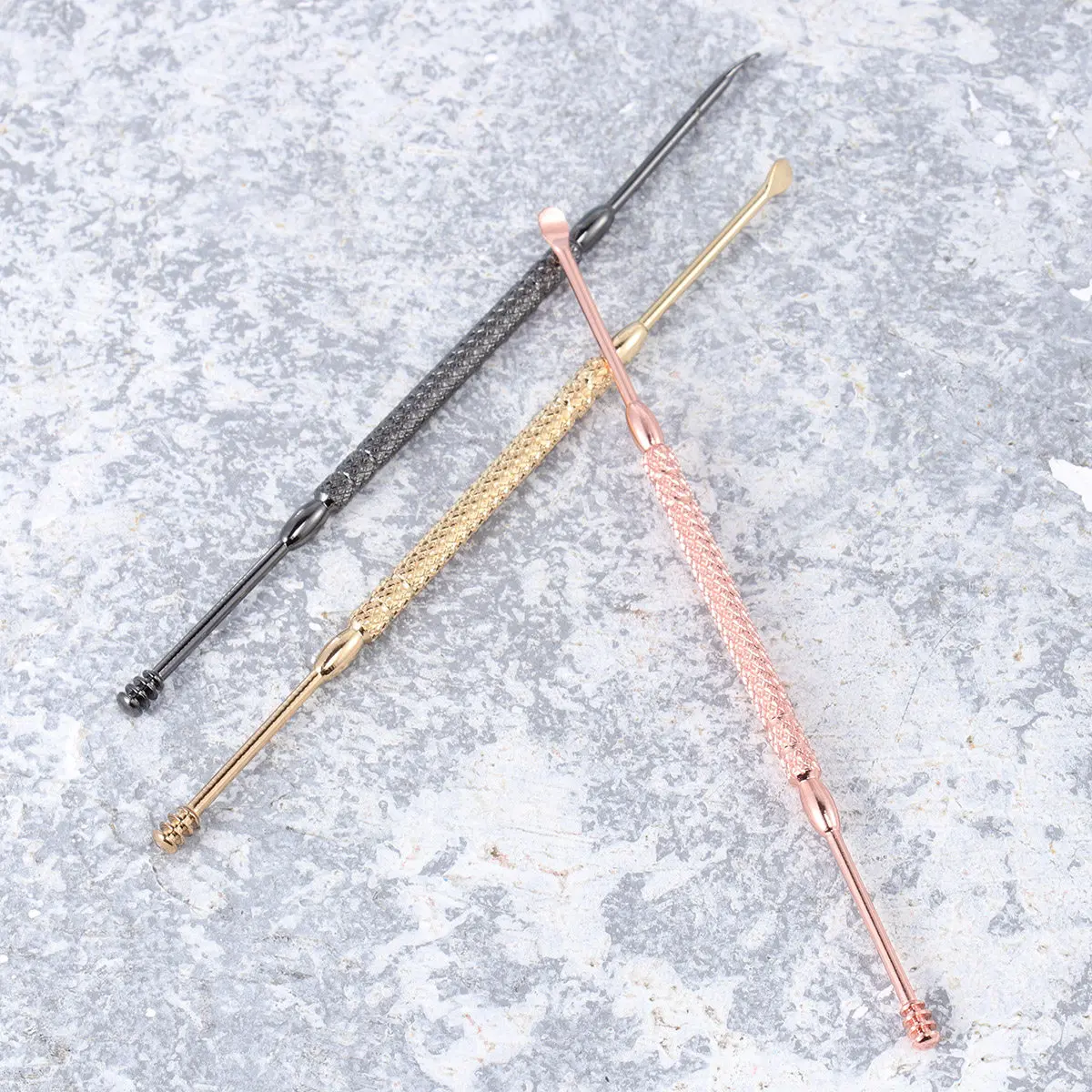 3Pcs Earwax Removal Tools Stainless Steel Earpick Set Portable Ear Scoop Kits for Adults Healthy Ear Cleaning