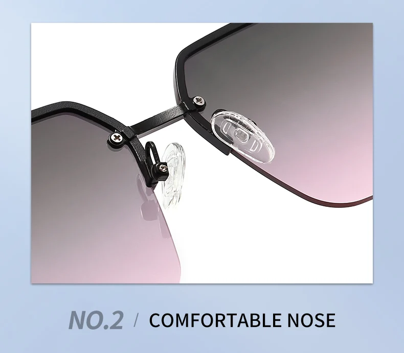 Neue modische Metall-Sonnenbrille mit übergroßem Rahmen, Unisex, Premium, trendig, vielseitig, quadratischer Rahmen, Sonnenbrille 1204 – Detail 9